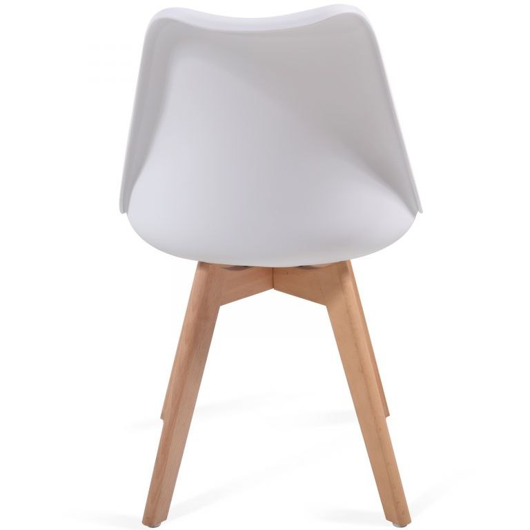 MIADOMODO Zestaw krzeseł do jadalni, biały, 8 sztuk